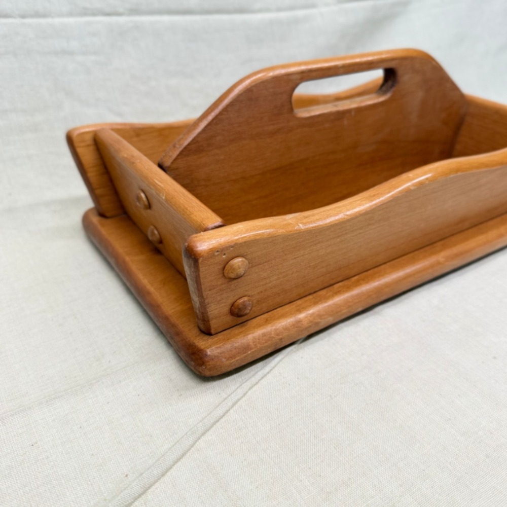 Vintage Wooden Mail Organizer Desktop Entryway Catchall Office Storage - Picture 9 of 11